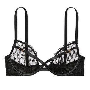 Victoria's Secret | Very Sexy Logo Embroidery Unlined Low Cut Demi Bra